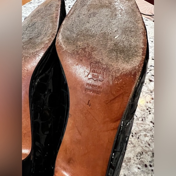 JB Martin Black Patent Leather Square Toe Heel 1.75” Size US 6 UK 4 - Picture 5 of 9